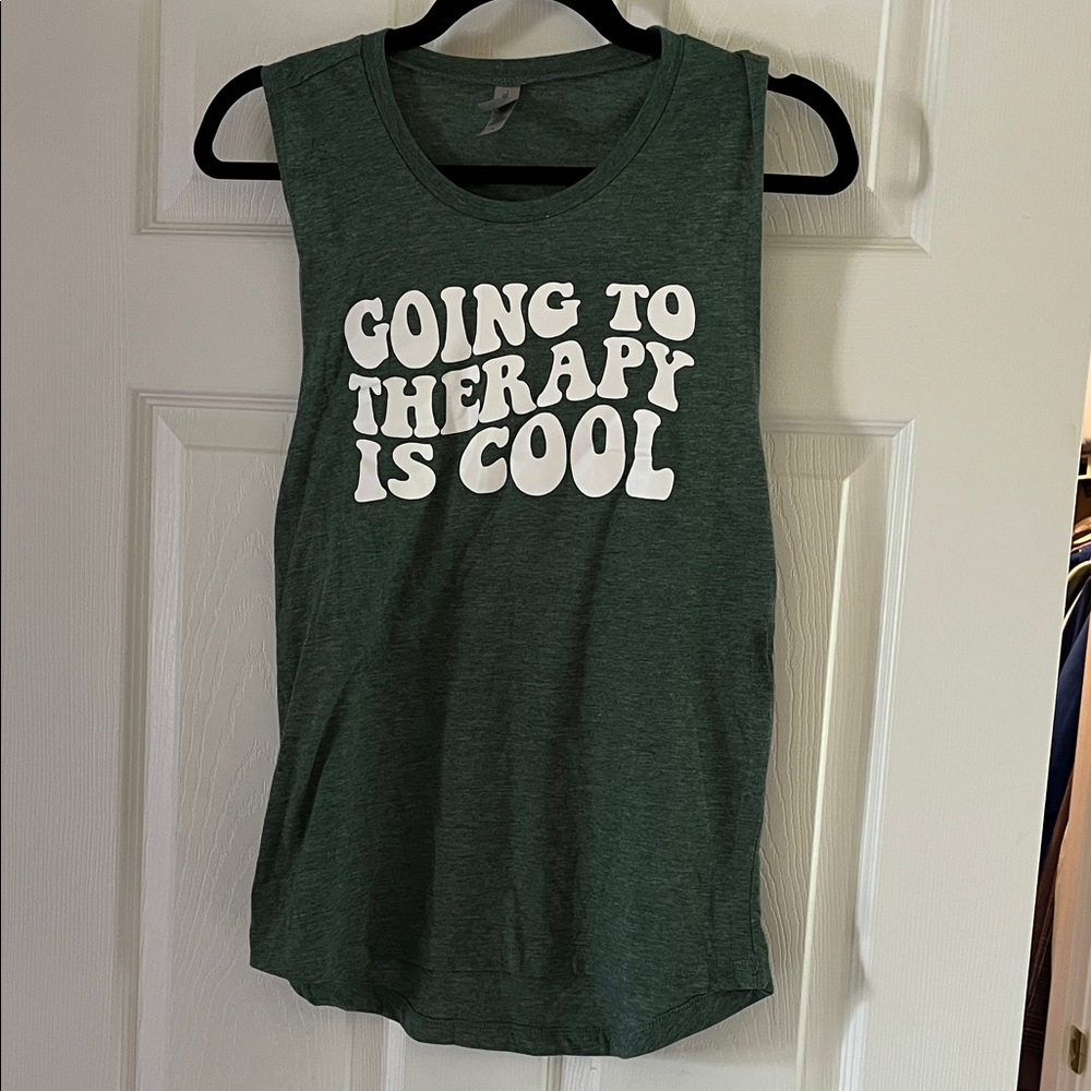 “Going to therapy is cool” tank top